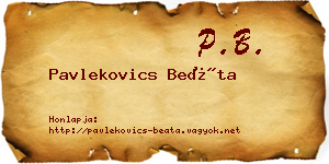 Pavlekovics Beáta névjegykártya